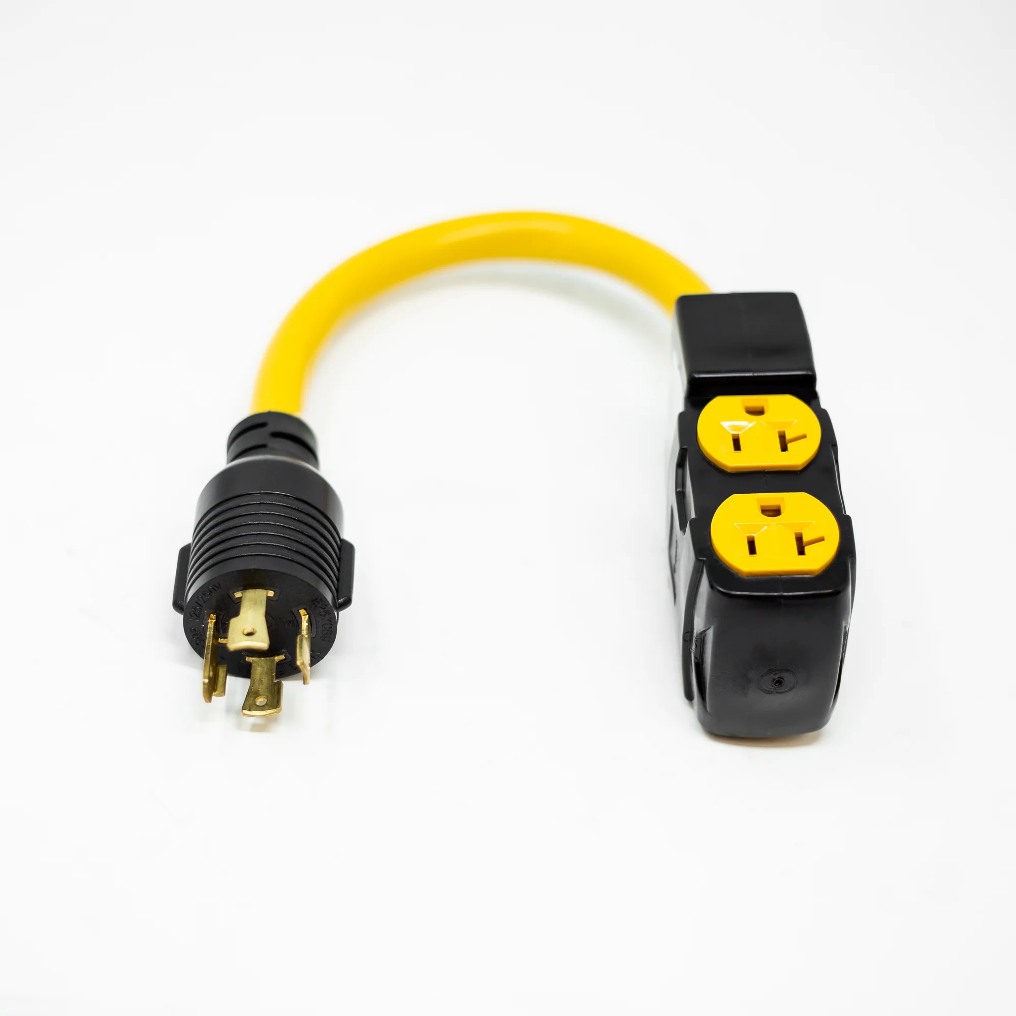 Heavy Duty L14-30P to (4) 5-20R Short Power Cord With Attachment Clips - Image 2