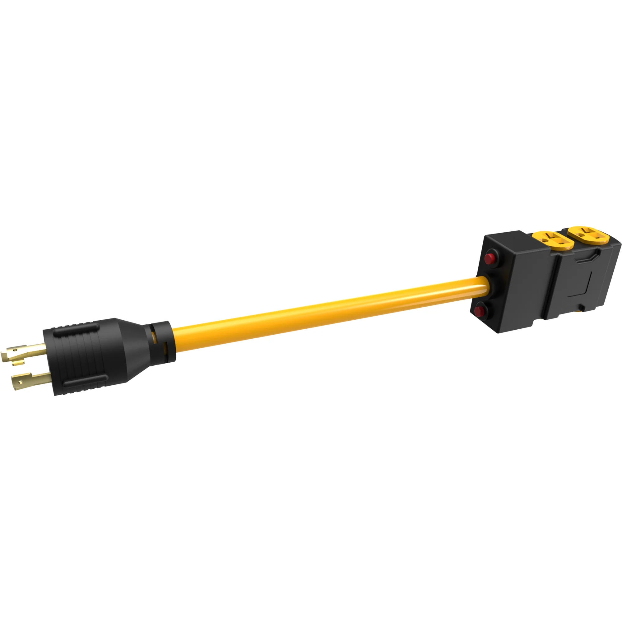 Heavy Duty L14-30P to (4) 5-20R Short Power Cord With Attachment Clips - Image 6