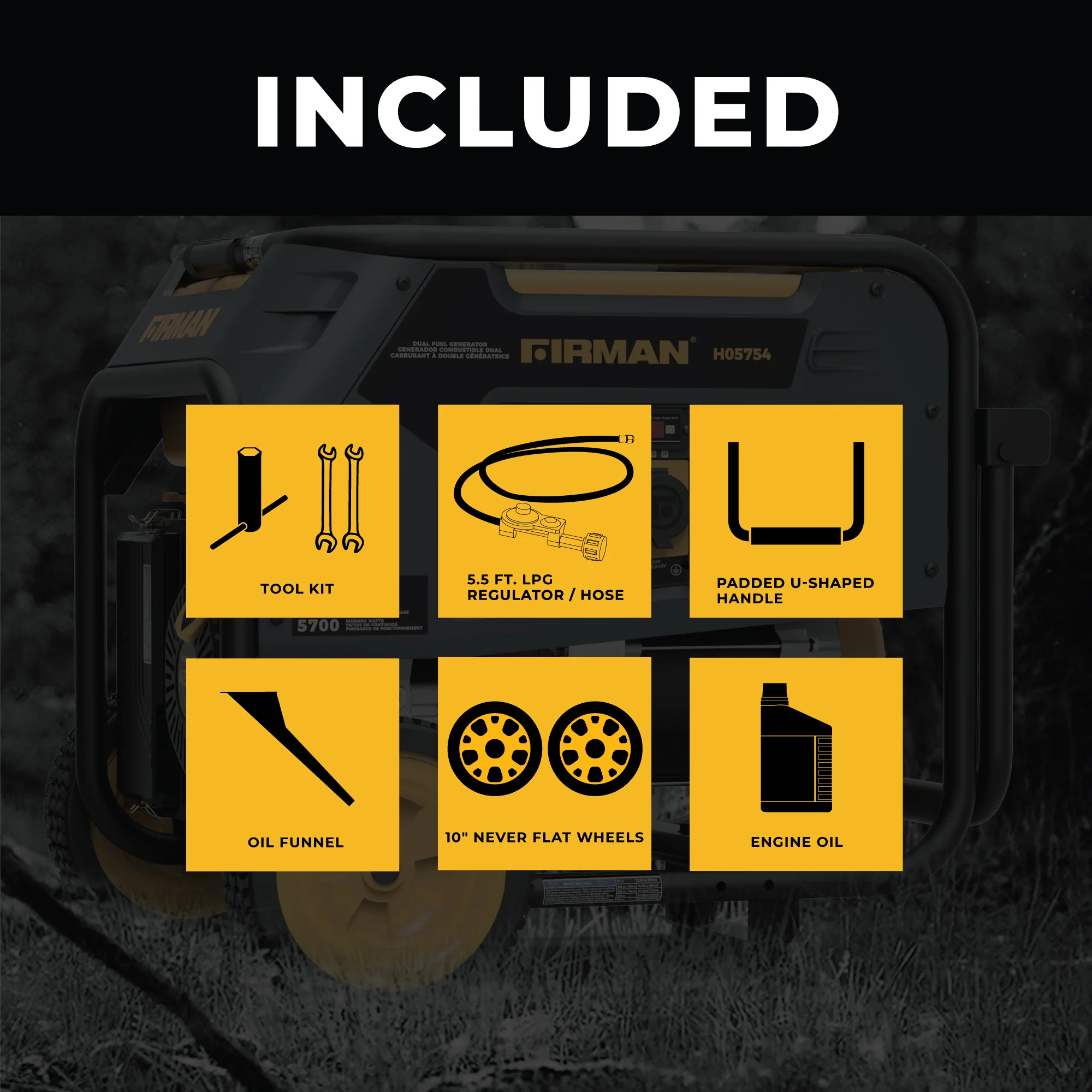 Dual Fuel Portable Generator 5700W Recoil Start 120/240V - Image 3