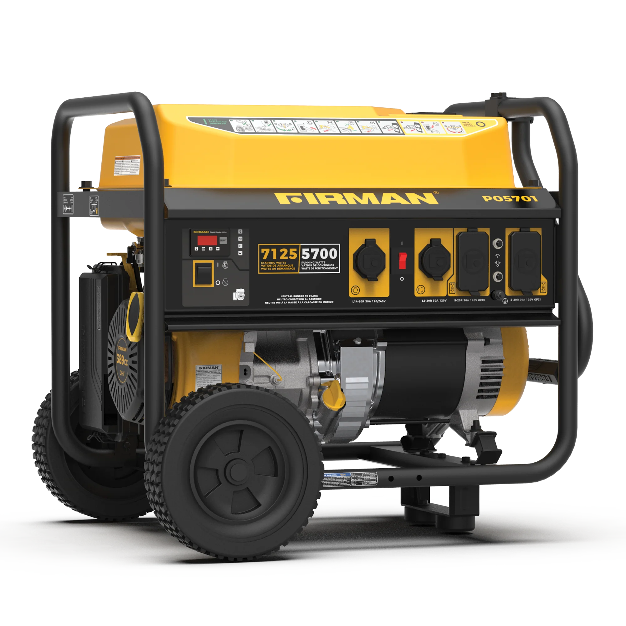 Gas Portable Generator 7125W Recoil Start 120/240V