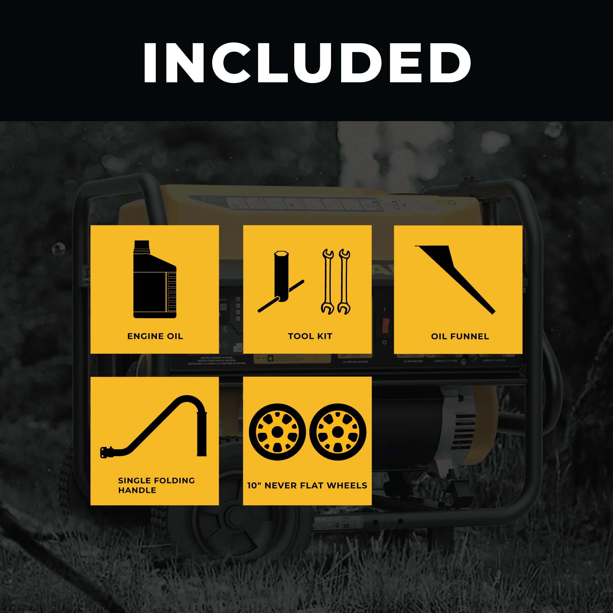 Gas Portable Generator 8375W Recoil Start 120/240V With CO Alert - Image 3