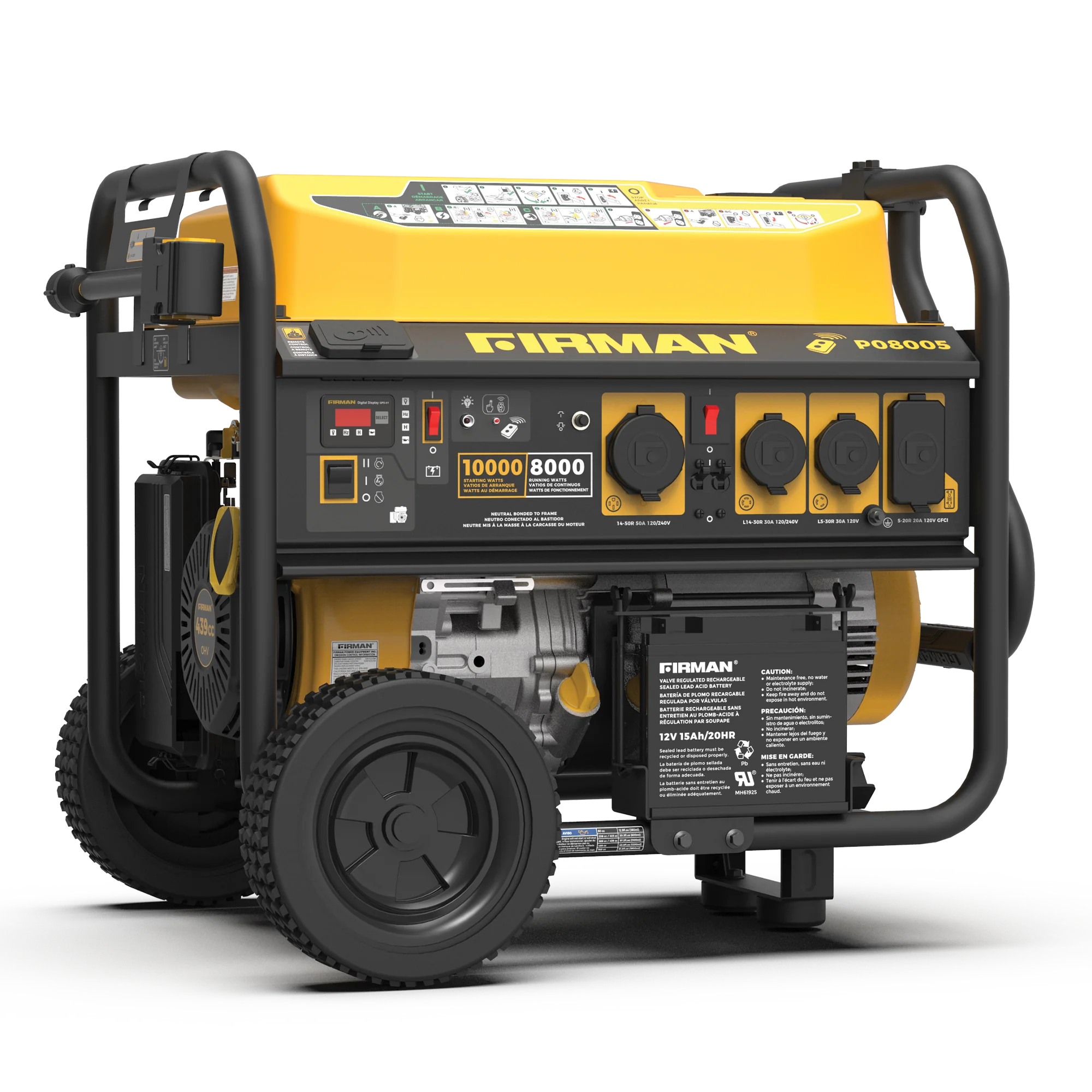 Gas Portable Generator 10000W Remote Start 120/240V