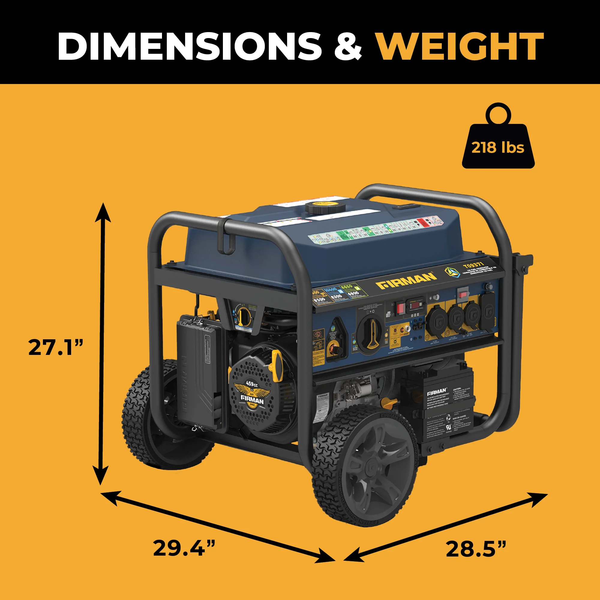 Tri Fuel Portable Generator 11600W Electric Start 120V/240V with CO alert - Image 10