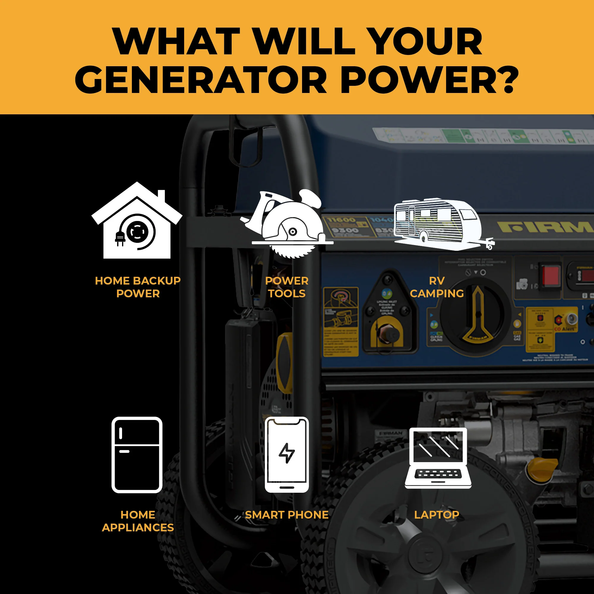 Tri Fuel Portable Generator 11600W Electric Start 120V/240V with CO alert - Image 7