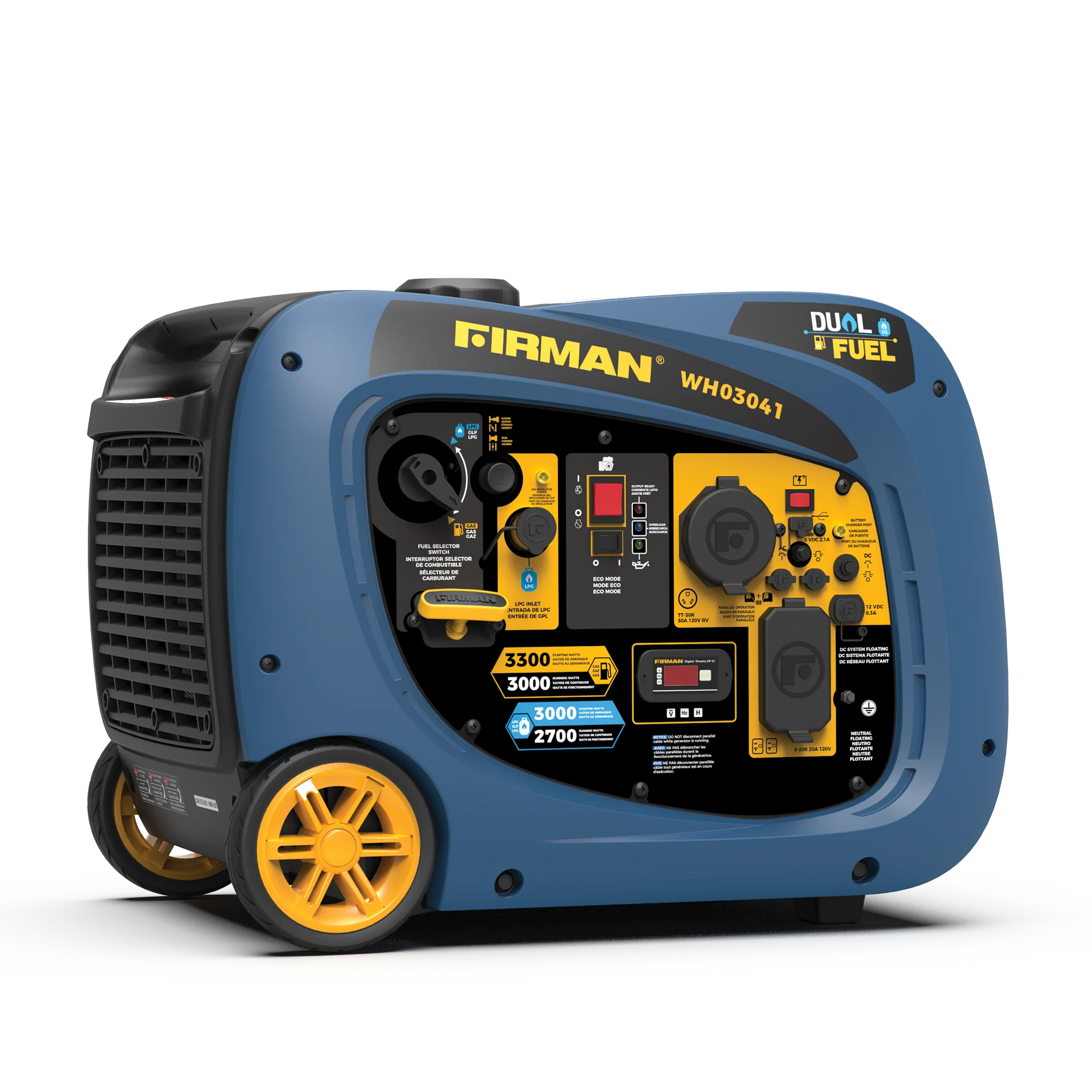 Dual Fuel Inverter Portable Generator 3300W Recoil Start